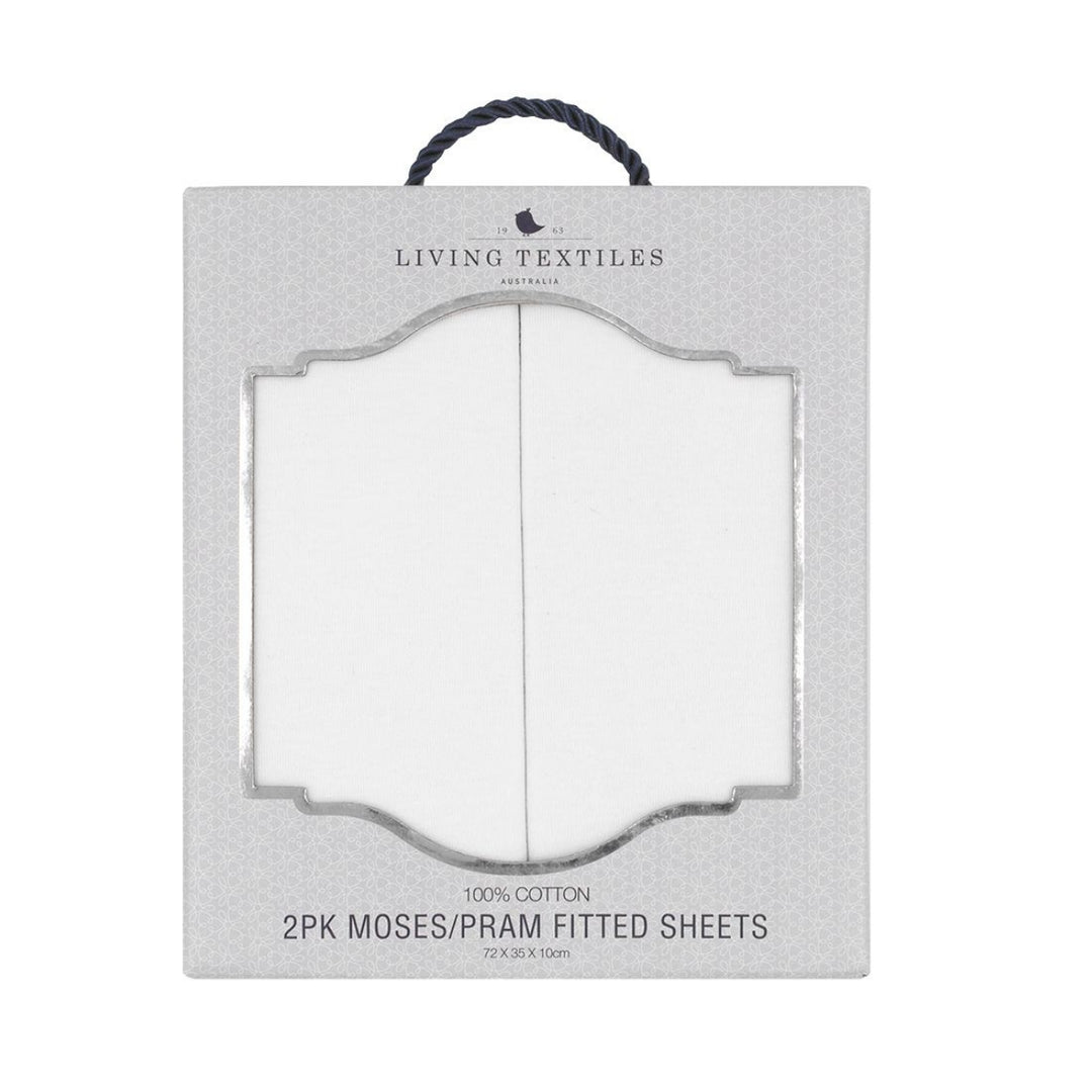Living Textiles Moses/pram Fitted Sheet - 2 Pack