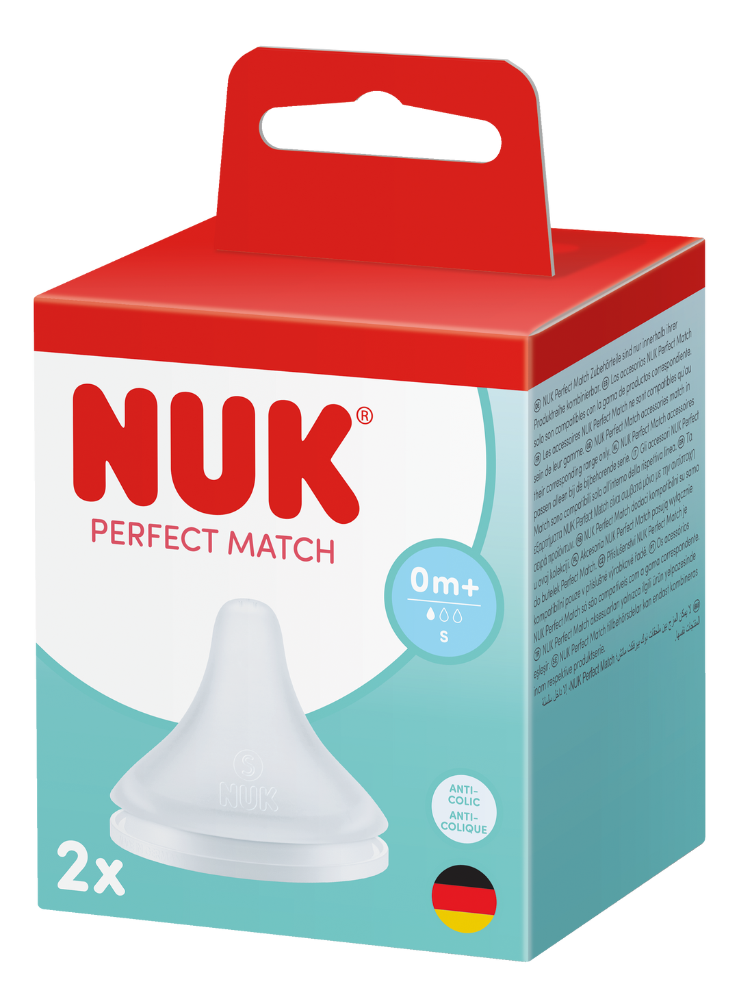 NUK Perfect Match Silicone Teats 0m+ small hole - 2pk