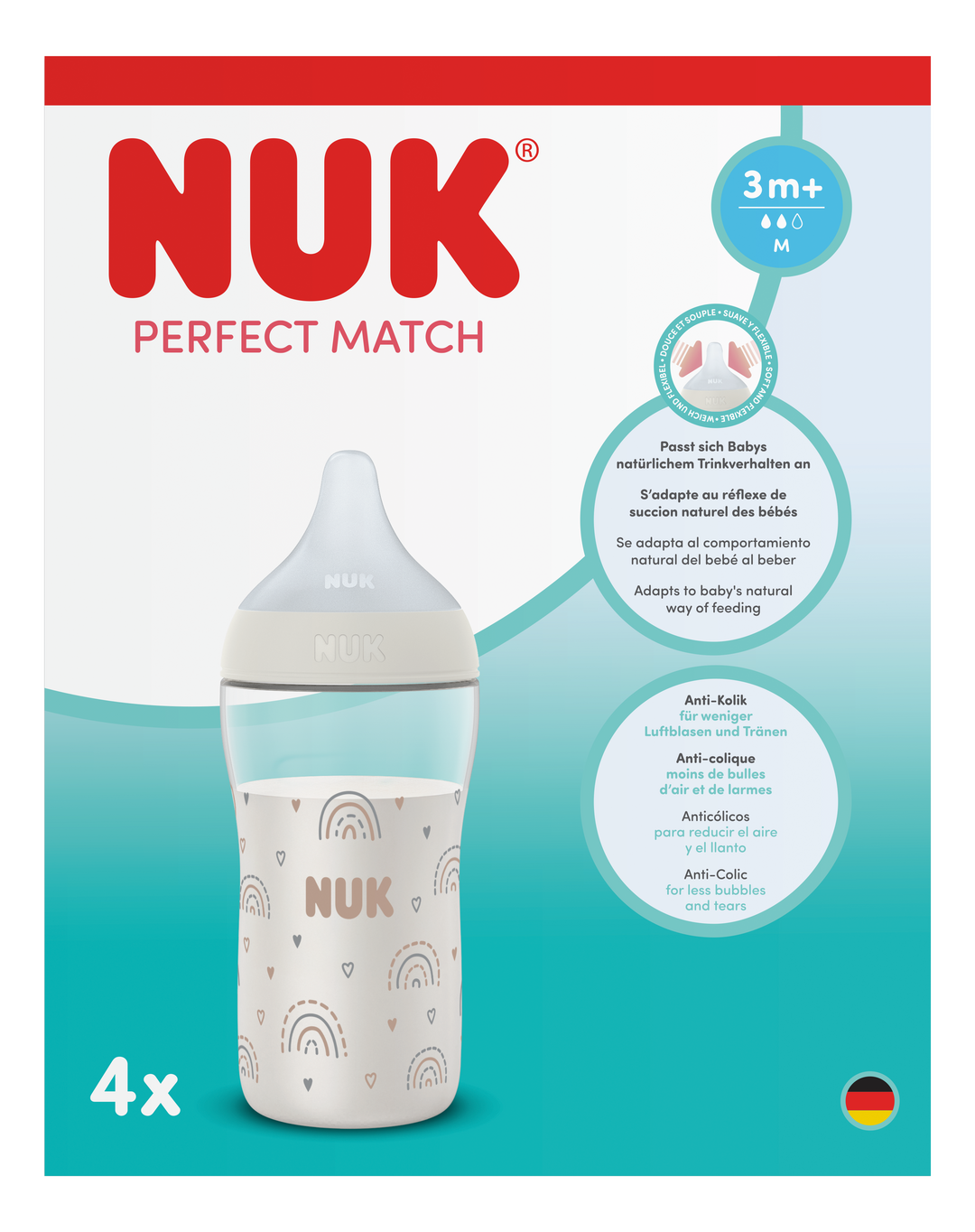 NUK Perfect Match PP 260ml Bottle 4pk