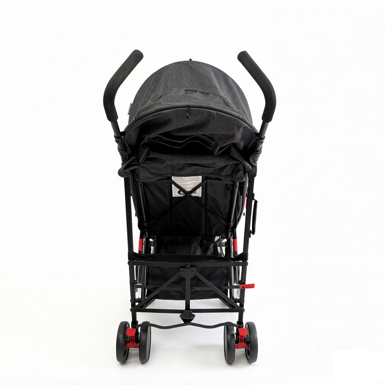 Rear view of ORIGIN Bellbird showing frame and back of buggy