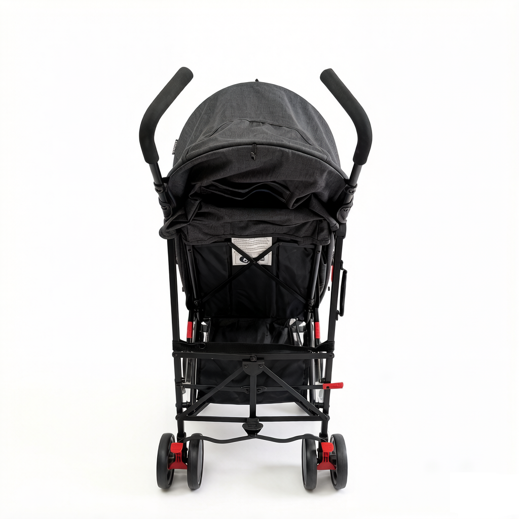 Rear view of ORIGIN Bellbird showing frame and back of buggy