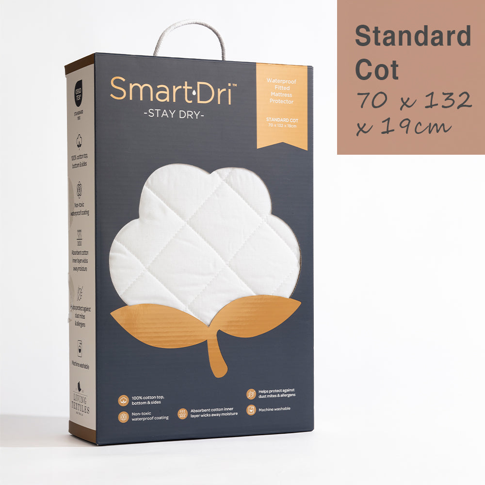 Smart-dri Mattress Protector - Standard Cot from Living Textiles NZ stock babycity