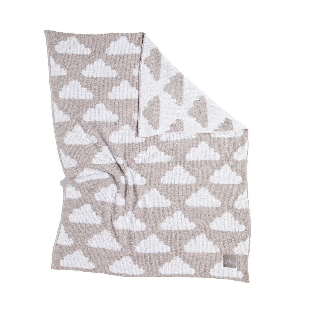 Living Textiles Grey Clouds - Chenille Blanket Grey White from Living Textiles NZ stock babycity