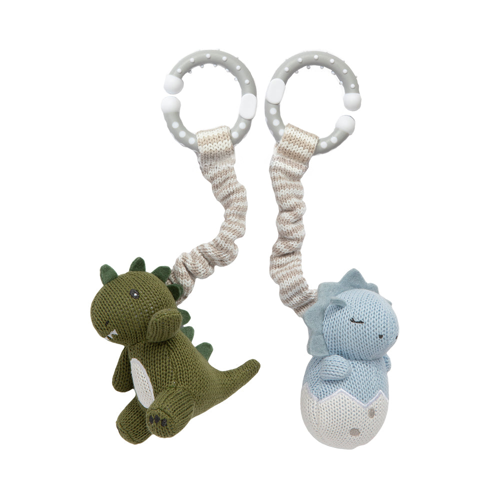 Living Textiles Dinosaurs - Stroller Toy 2pk from Living Textiles NZ stock babycity