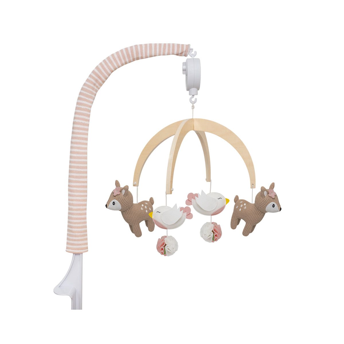 Living Textiles Sophia's Garden - Musical Mobile Set Pink White from Living Textiles NZ stock babycity