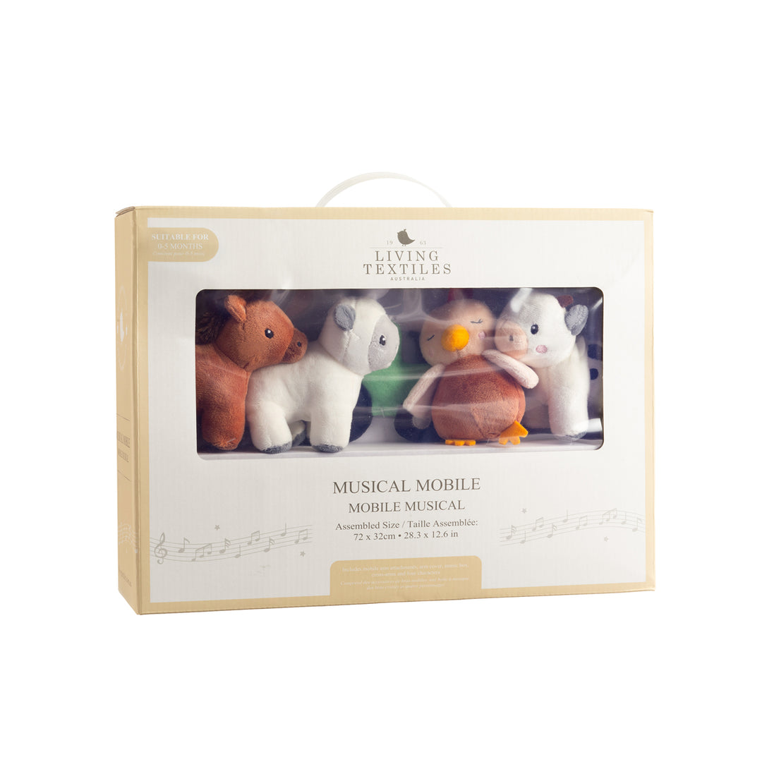 Living Textiles Tractor Ride - Musical Mobile Set from Living Textiles NZ stock babycity