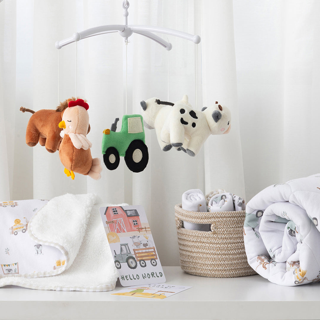 Living Textiles Tractor Ride - Musical Mobile Set from Living Textiles NZ stock babycity