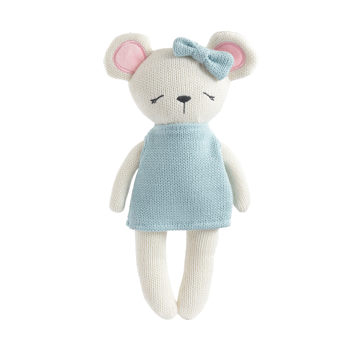 Living Textiles Molly the Mouse - Animal Knitted Toy from Living Textiles NZ stock babycity