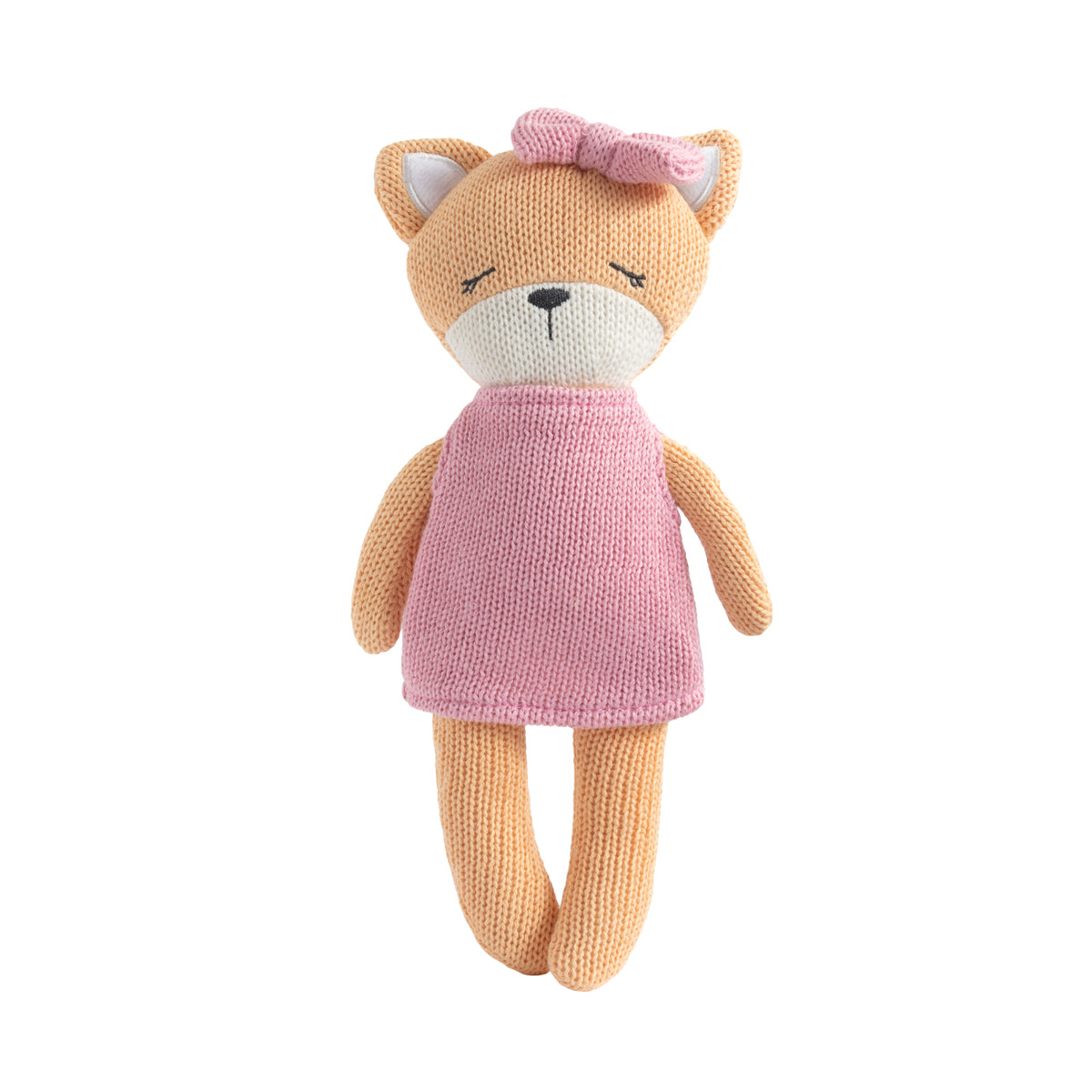 Living Textiles Frankie the Fox - Animal Knitted Toy from Living Textiles NZ stock babycity