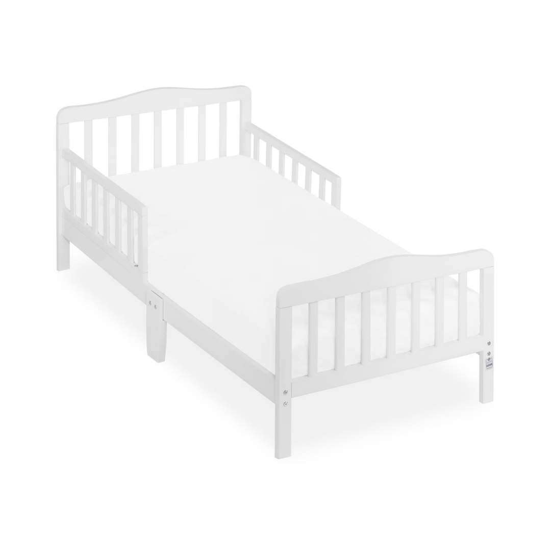 White crib on a white background