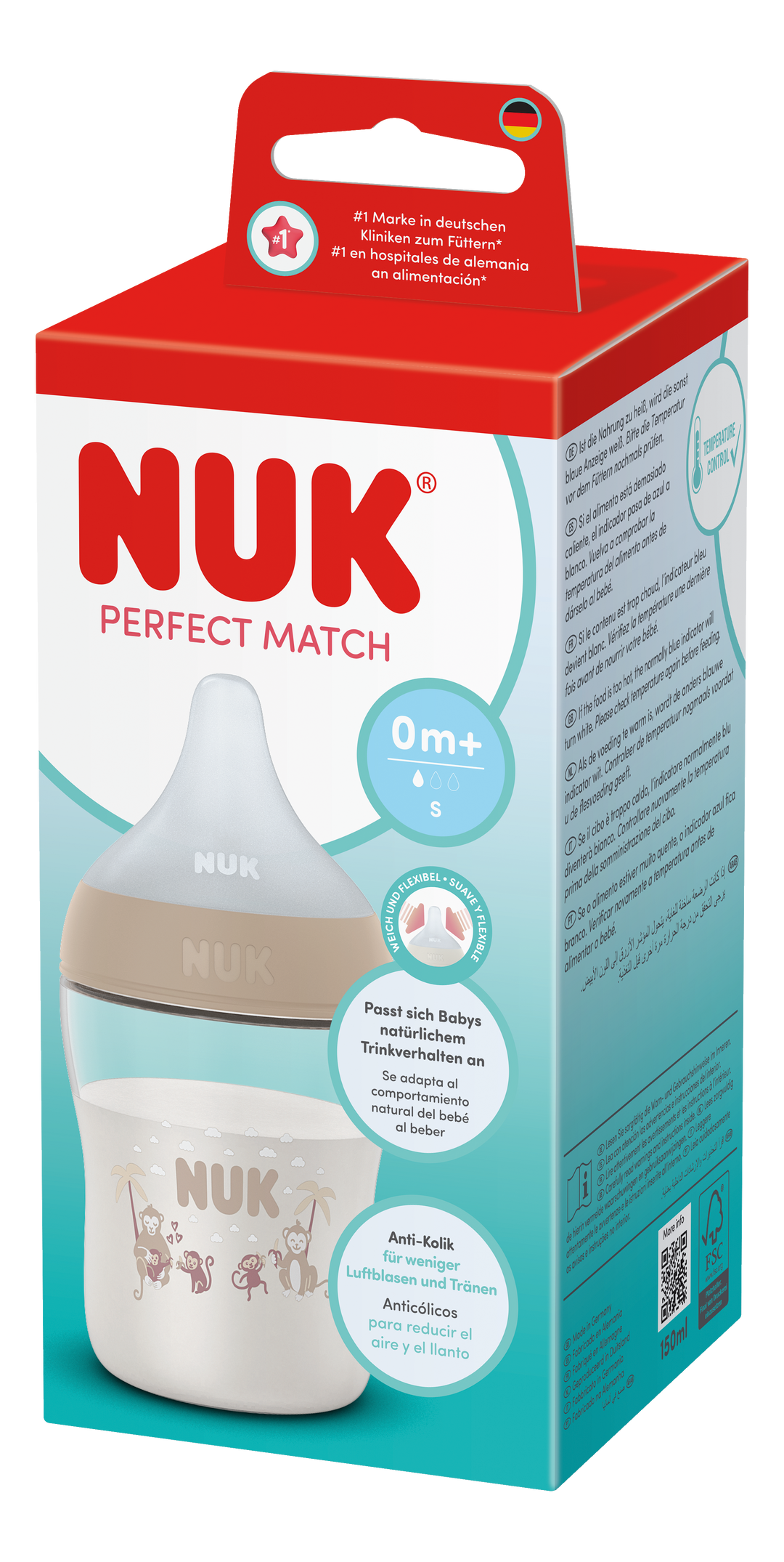 NUK Perfect Match PP Bottle 150ml / 0m+ S Teat