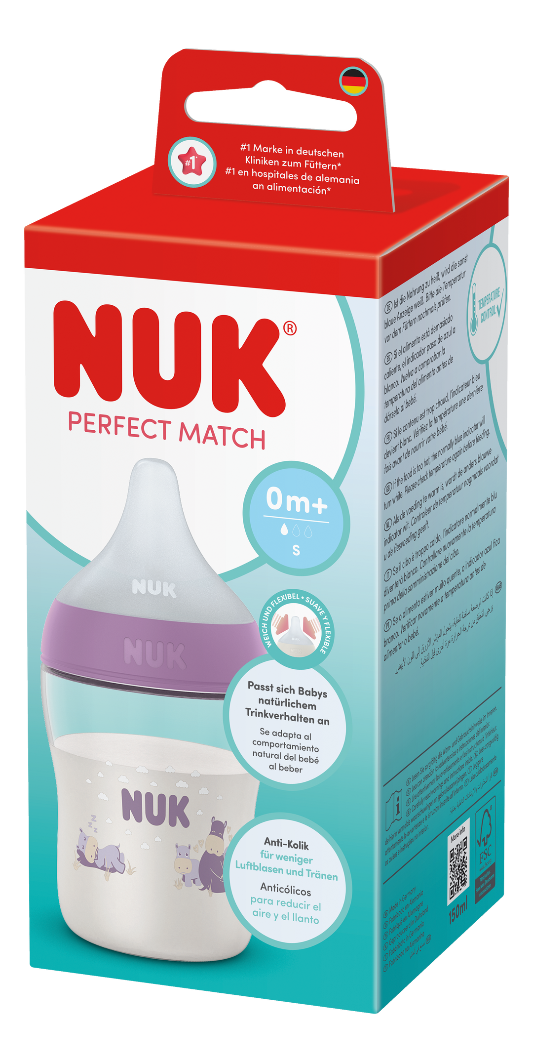 NUK Perfect Match PP Bottle 150ml / 0m+ S Teat