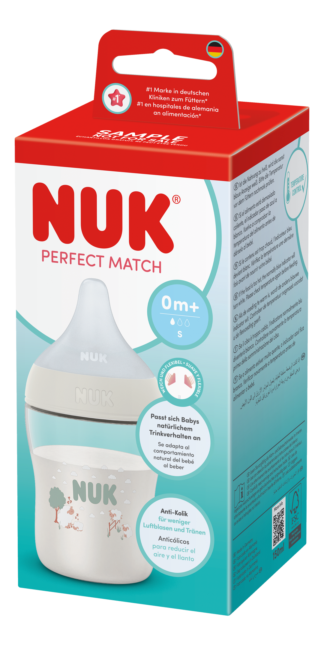 NUK Perfect Match PP Bottle 150ml / 0m+ S Teat