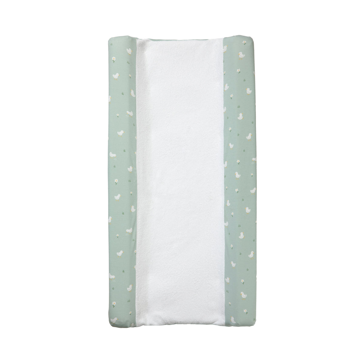 Living Textiles Goosey Goosey - Jersey Change Mat Cover/Towelling Sage White from Living Textiles NZ stock babycity