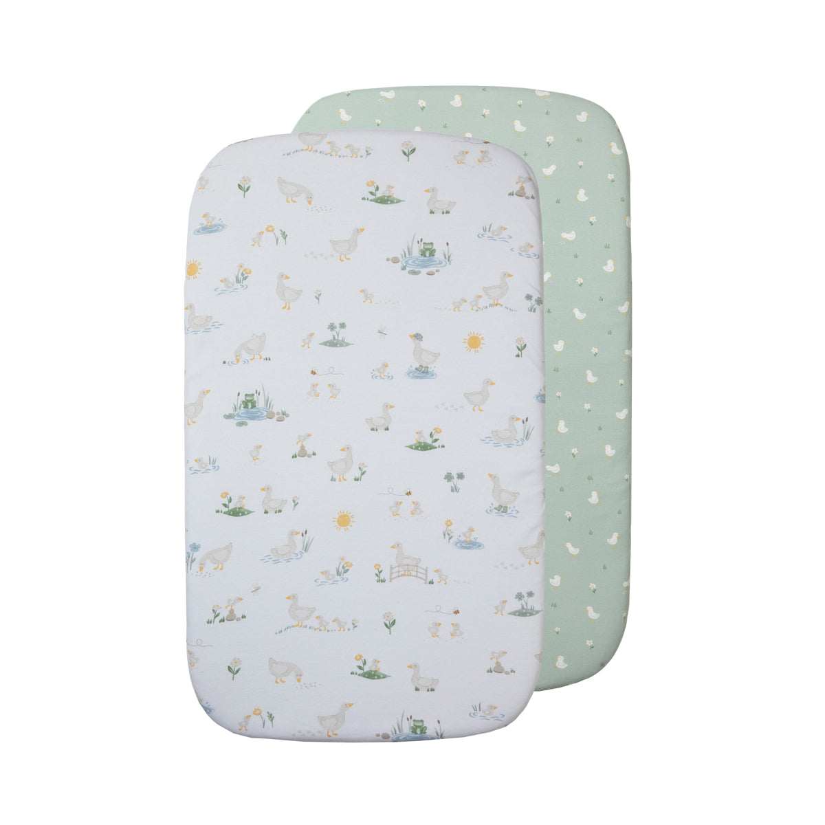 Living Textiles Goosey Goosey - Jersey Bedside Sleeper Fitted Sheet 2pk from Living Textiles NZ stock babycity