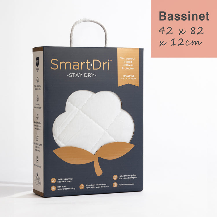 Smart-dri Bassinet Mattress Protector from Living Textiles NZ stock babycity