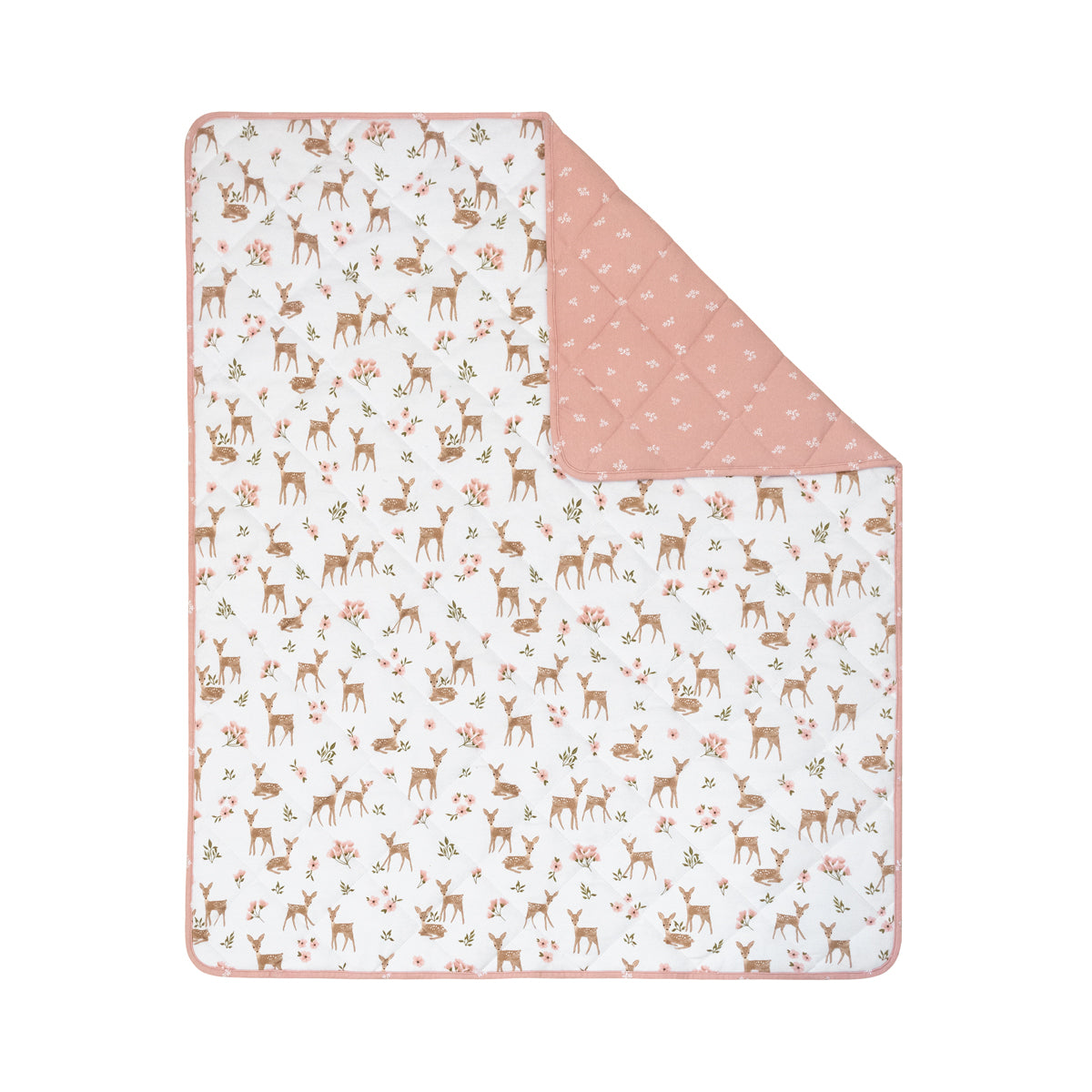 Living Textiles Sophia's Garden - Reversible Jersey Cot Comforter Pink White from Living Textiles NZ stock babycity