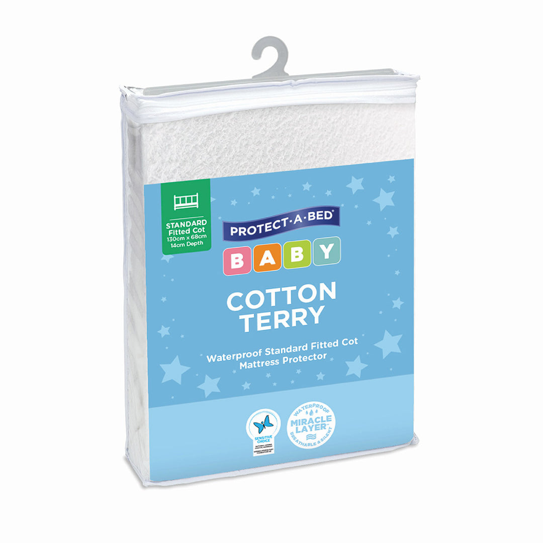 Protect-A-Bed Cotton Terry Fitted Cot Mattress Protector