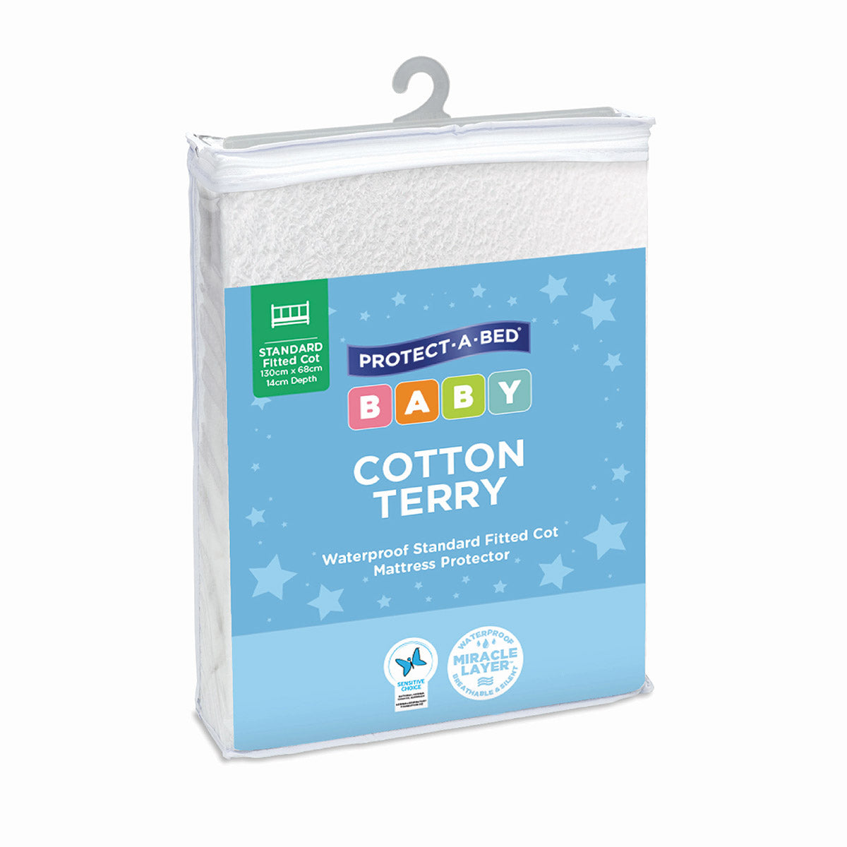 Protect-A-Bed Cotton Terry Fitted Cot Mattress Protector 130 x 68CM from Protect-A-Bed NZ stock babycity