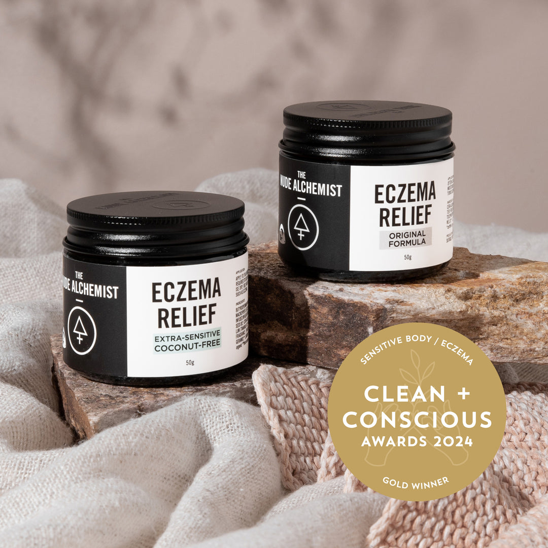 The Nude Alchemist Eczema Relief – soothing cream for dry, itchy and sensitive baby skin.