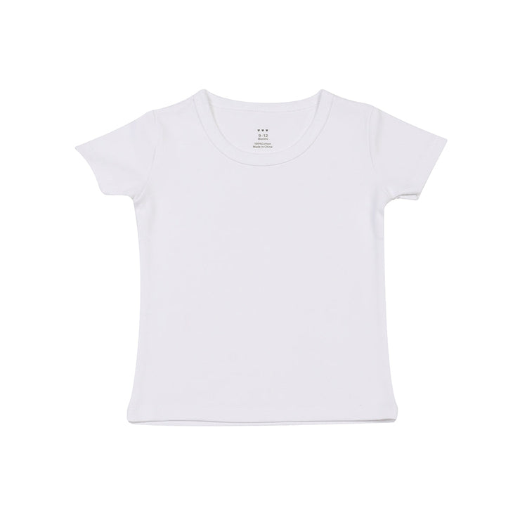 hi-hop Short Sleeve Plain T-Shirt 6-9M White from hi-hop NZ stock babycity