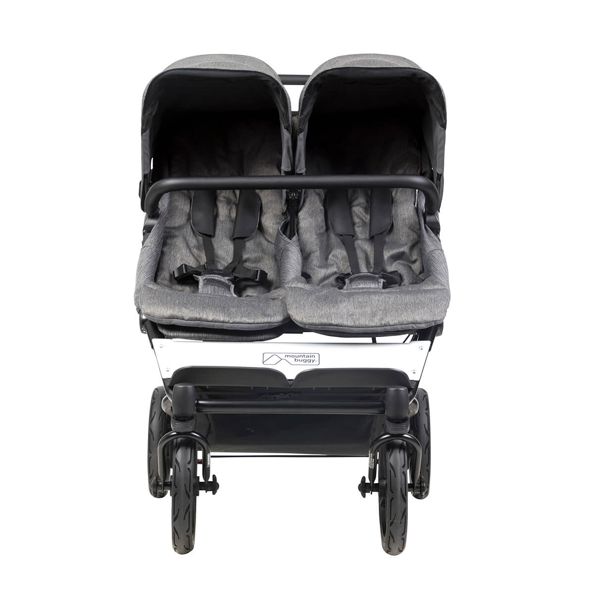 Mountain Buggy duet luxury collection buggy front view_herringbone