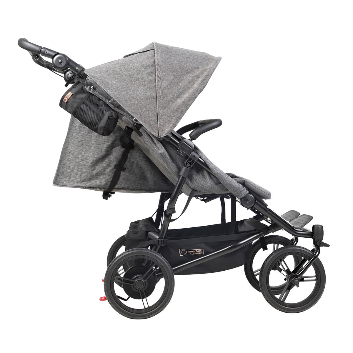 Mountain Buggy duet luxury collection buggy side view recline_herringbone