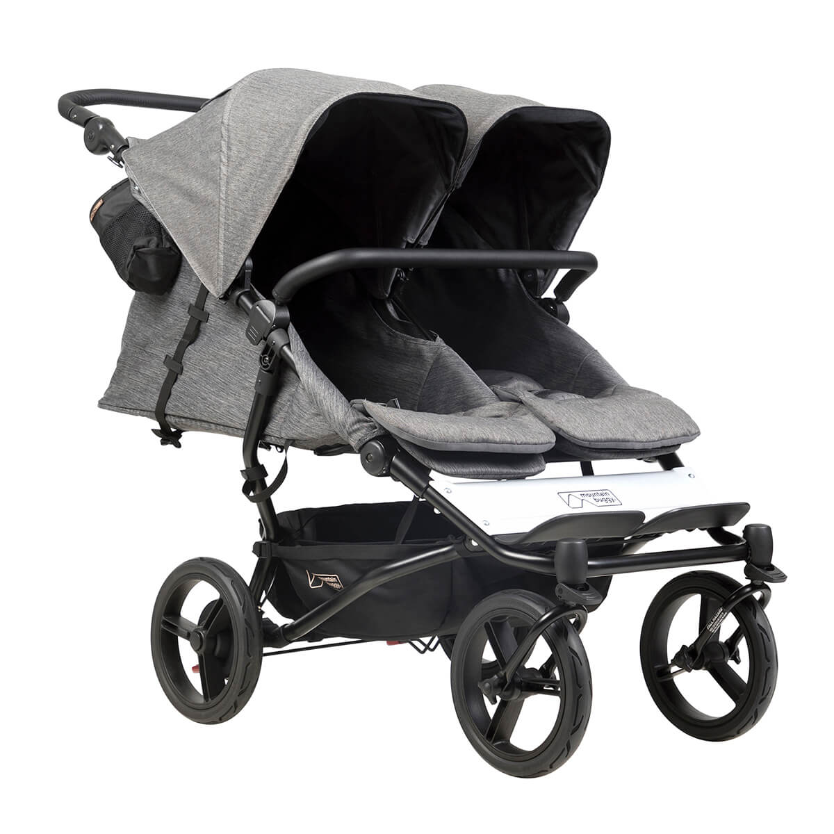 Mountain Buggy duet luxury collection buggy front three quarter view recline_herringbone