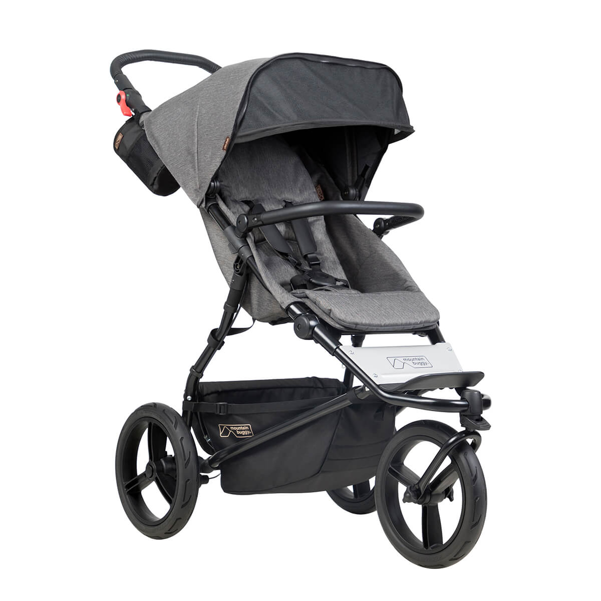 Mountain Buggy urban jungle luxury collection buggy three quarter view extended visor_herringbone