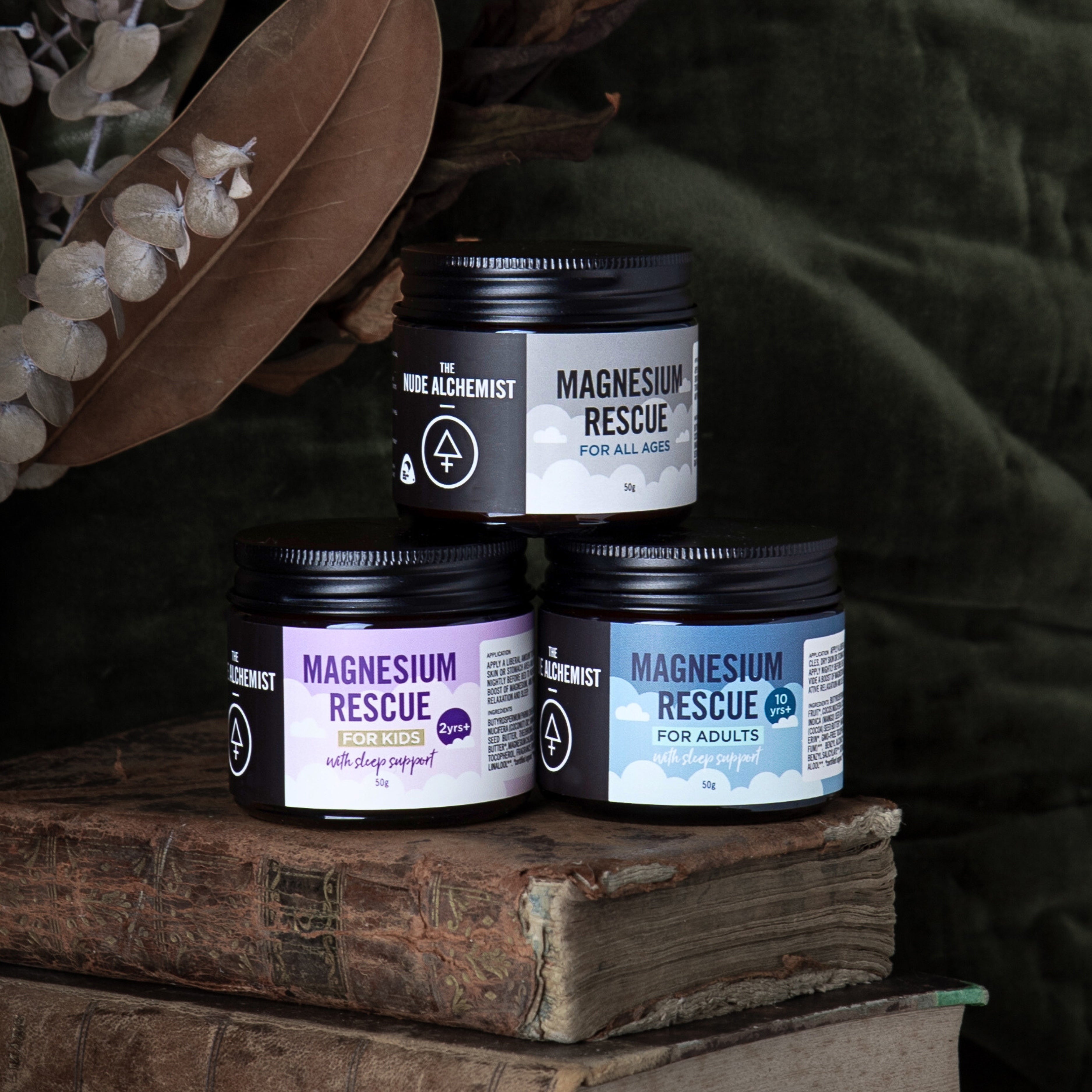 The Nude Alchemist Magnesium Rescue + Sleep Support for Kids – sleep support magnesium topical butter for kids bedtime routine.