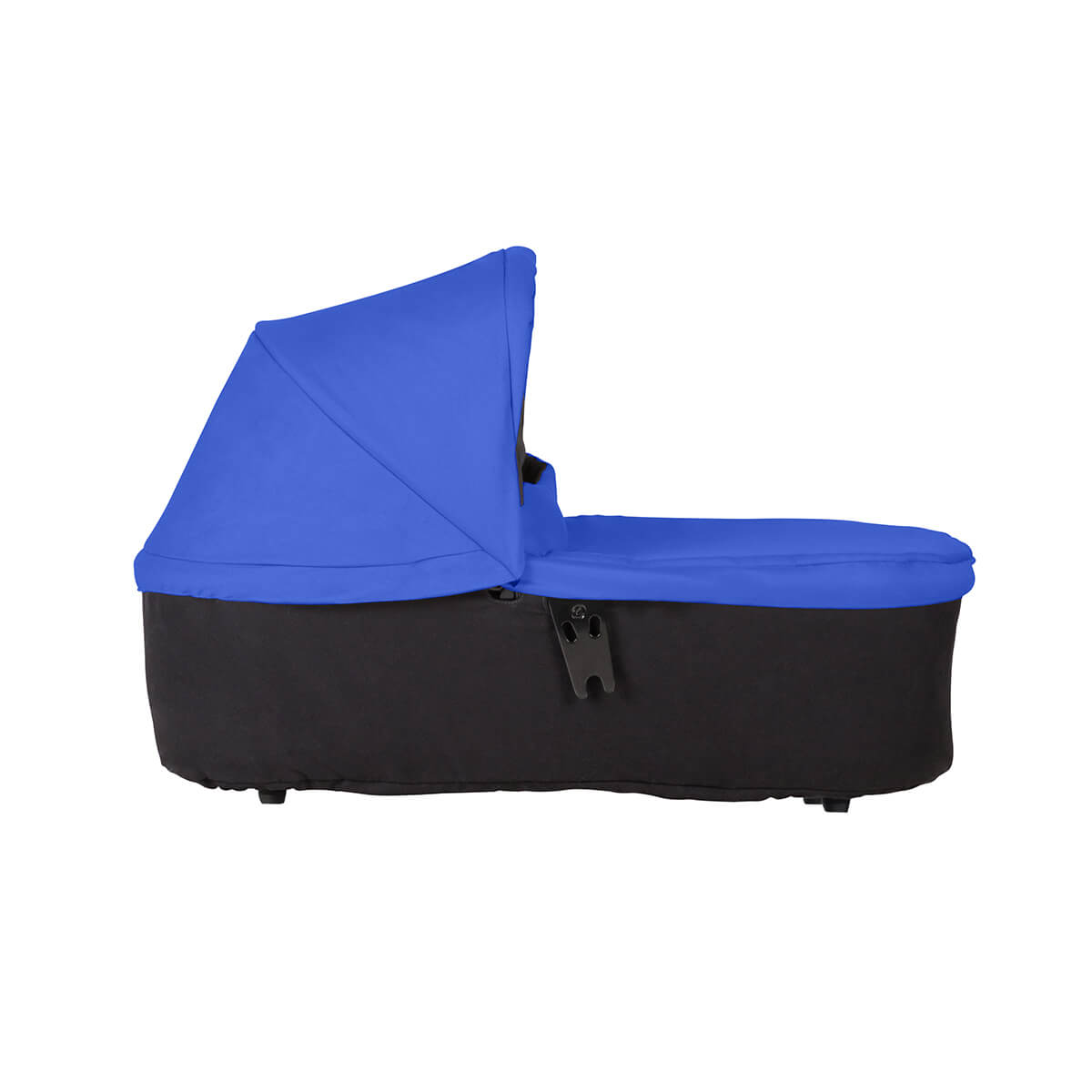 mountain buggy duet carrycot plus in lie flat mode side view shown in color marine_marine