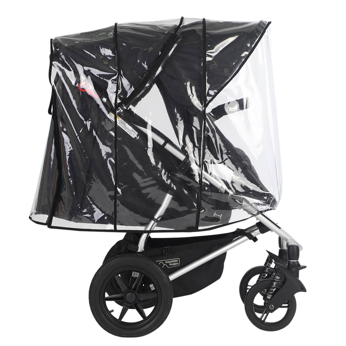 Mountain Buggy cosmopolitan plus side view with storm cover_black