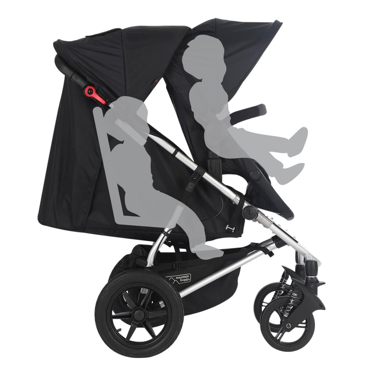 Mountain Buggy cosmopolitan plus side view toddlers ghosted_black