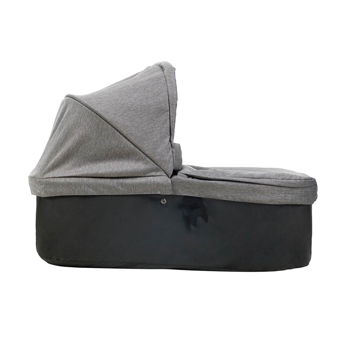 mountain buggy duet carrycot plus in lie flat mode side view shown in color herringbone_herringbone