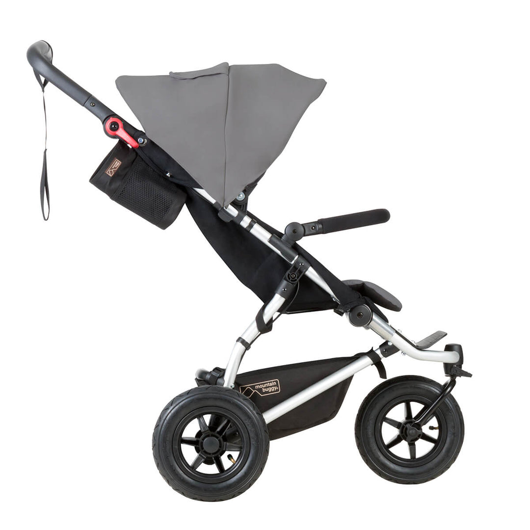 Mountain Buggy swift stroller side view_silver