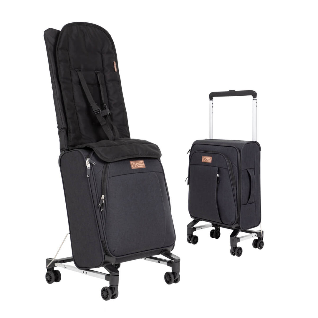 Mountain Buggy skyrider in two modes with seat three quarter_black