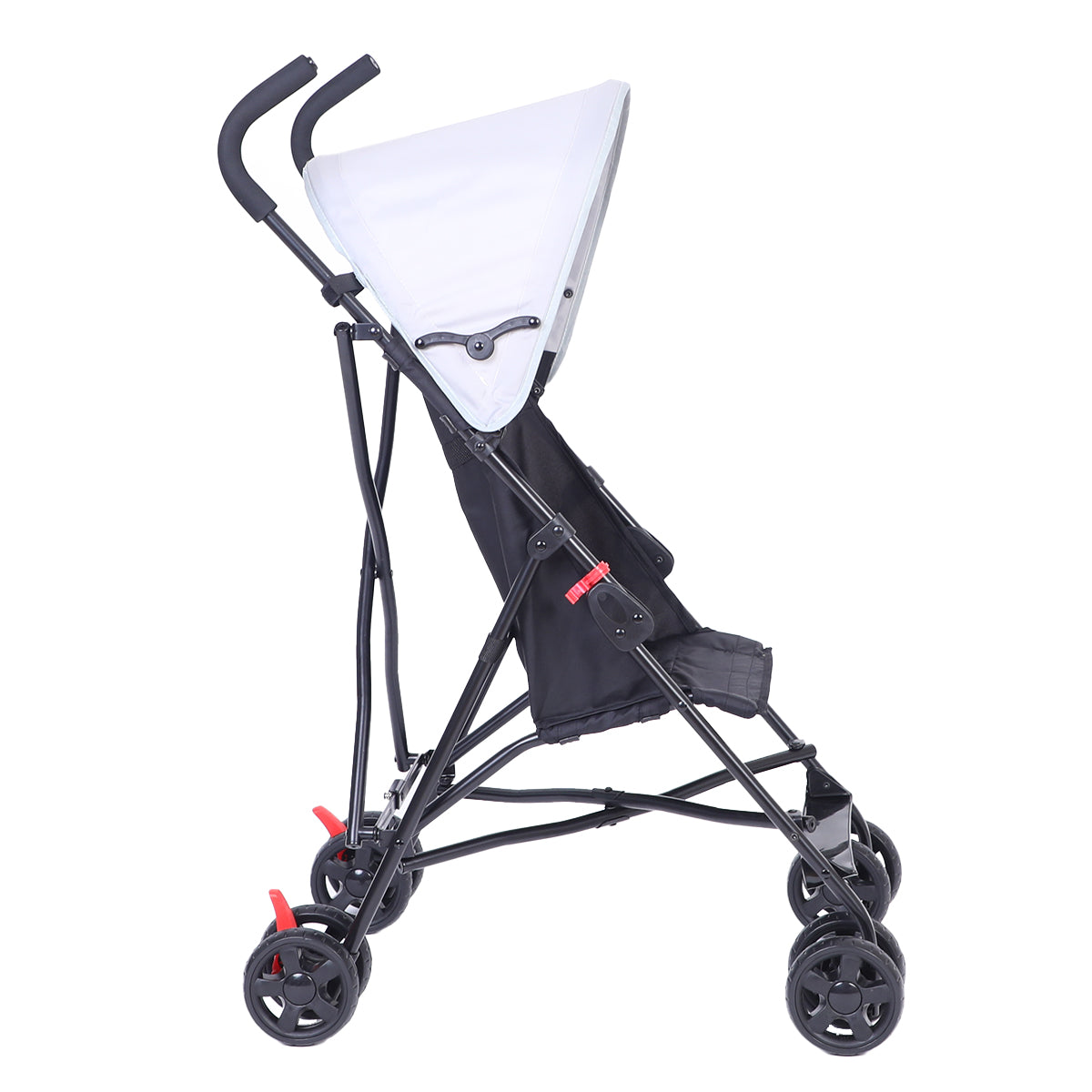 Side view of ORIGIN Robin stroller highlighting lightweight frame, canopy and compact urban design.