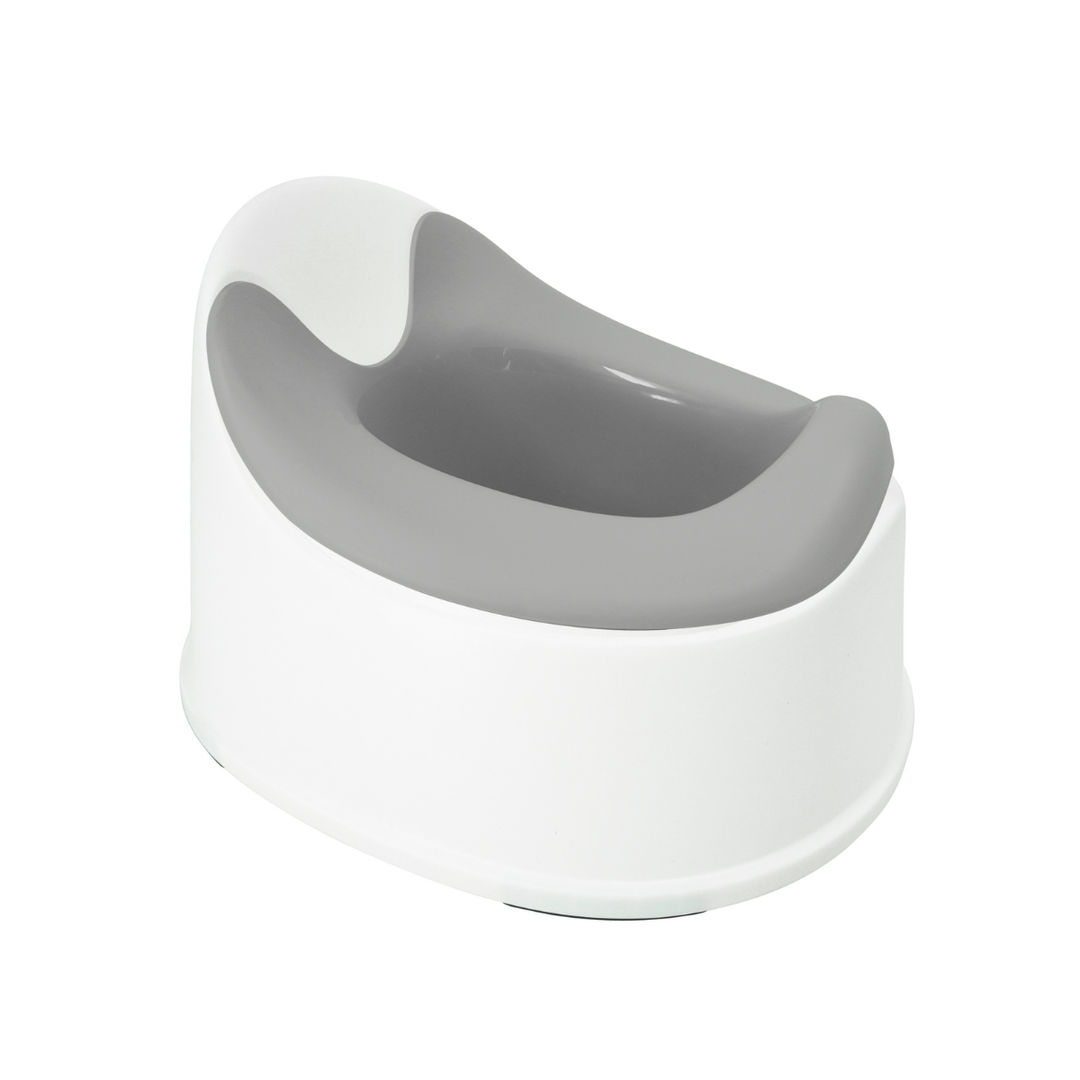 White and gray baby seat on a white background