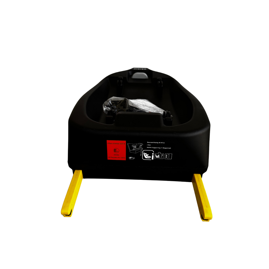 Black and yellow device on a white background