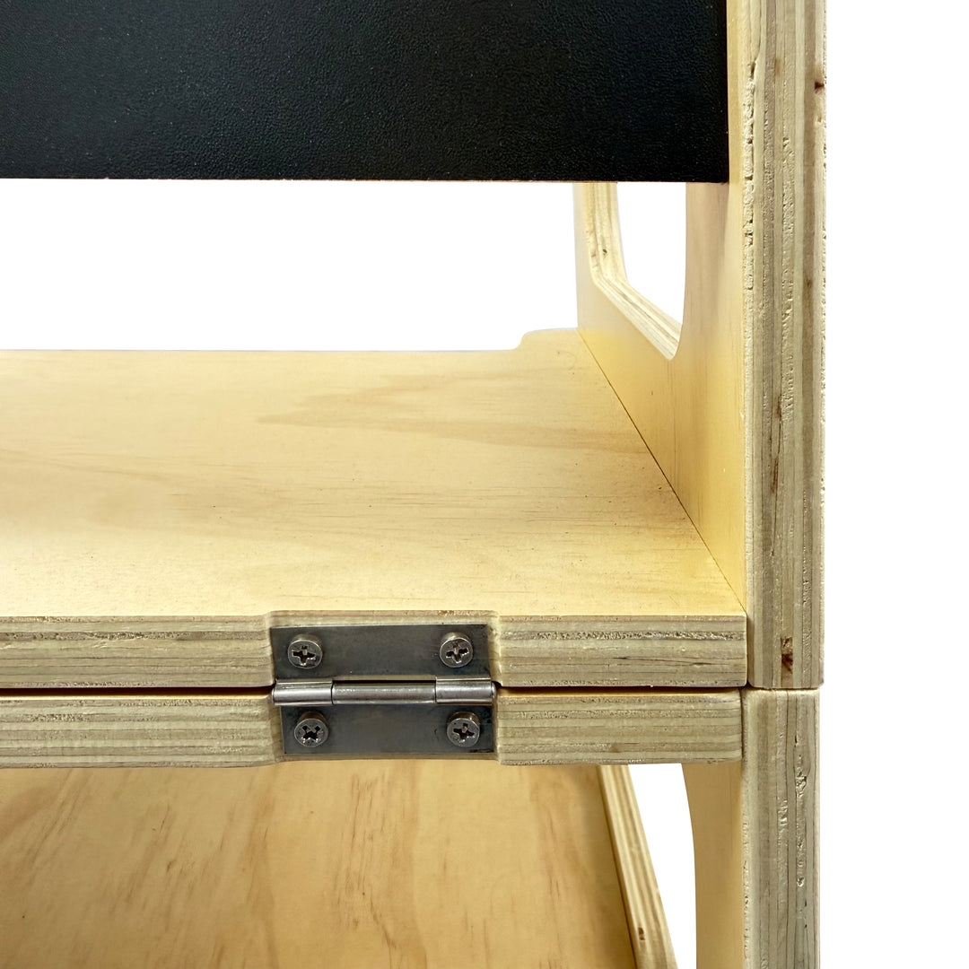 Close-up of hinges and construction details on the ORIGIN 3-in-1 Kitchen Helper.