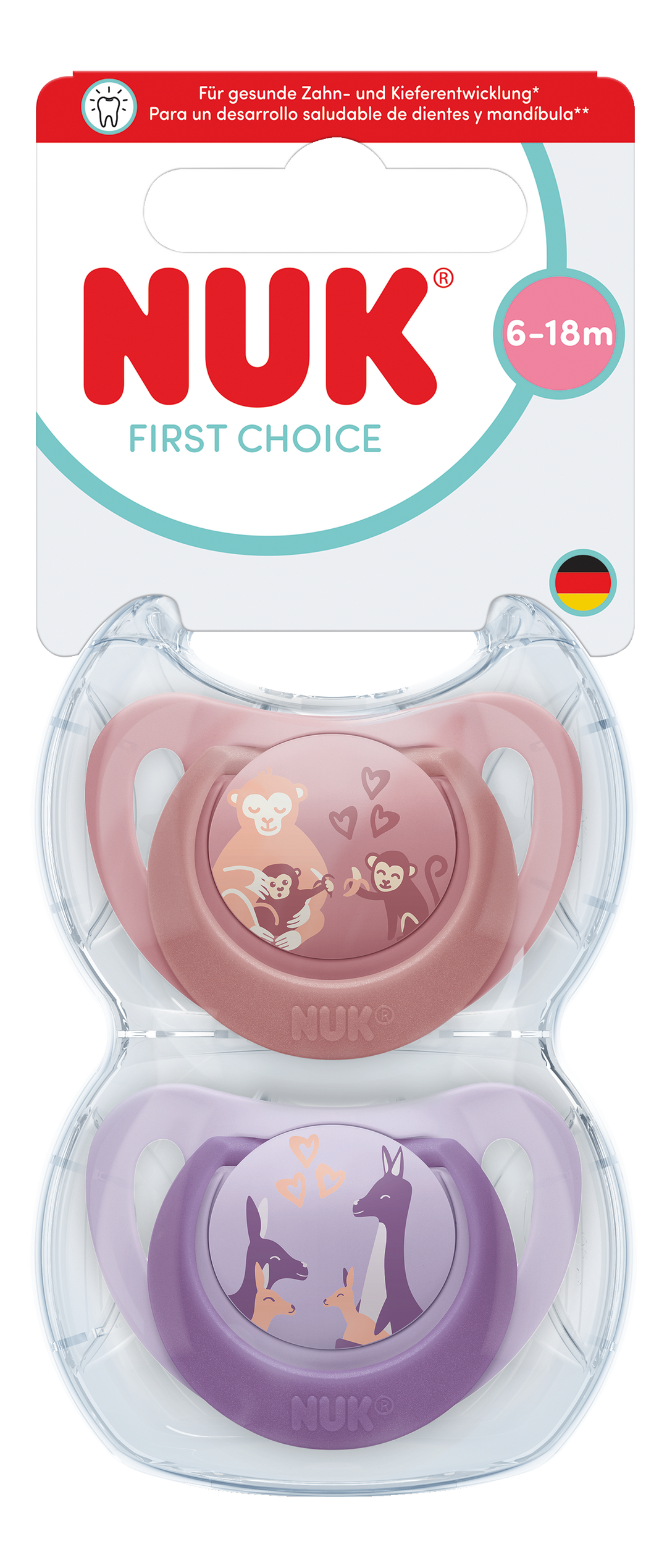 NUK First Choice Night Soothers 6-18mths 2pk