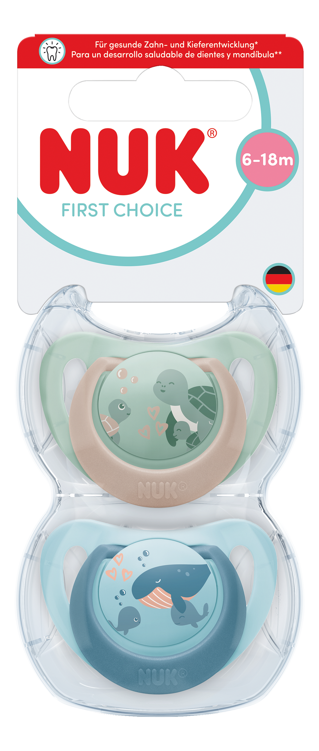NUK First Choice Night Soothers 6-18mths 2pk