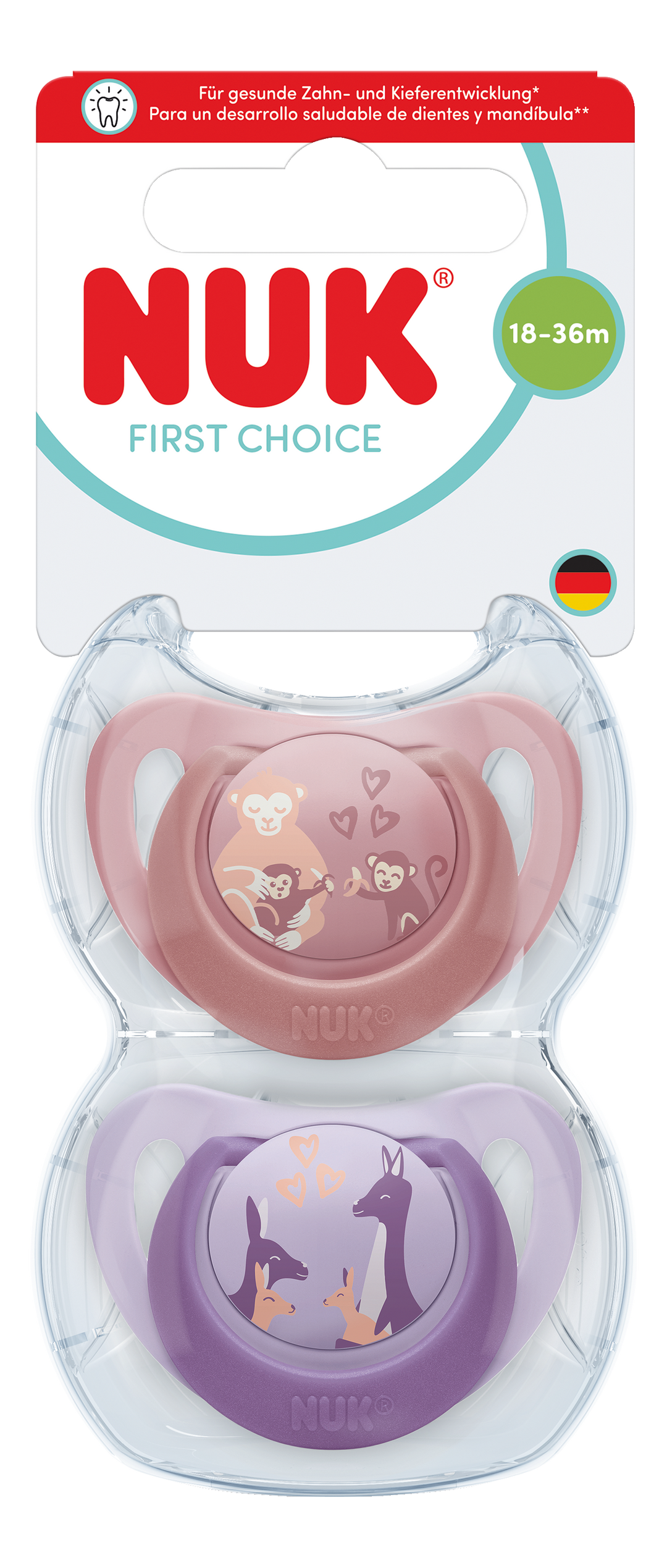 NUK First Choice Soothers 18-36mths 2pk