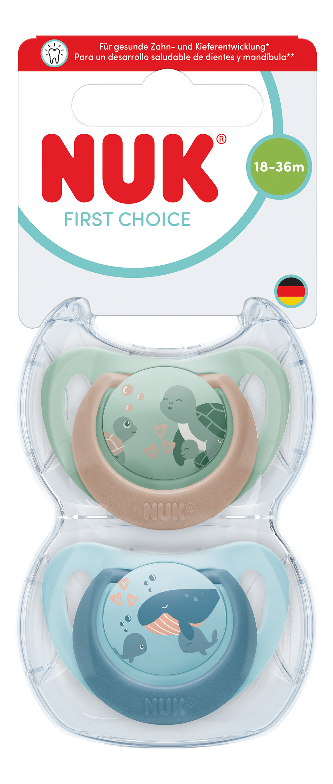 NUK First Choice Soothers 18-36mths 2pk