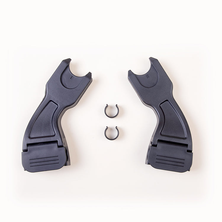 Car seat adaptor for Mountain Buggy swift shown top down on a white background