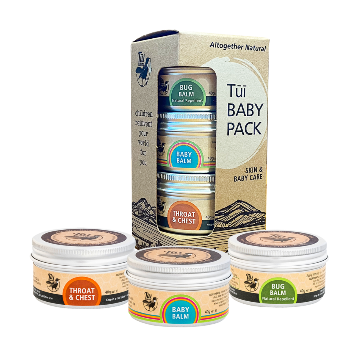 Tui Balms Baby Pack 3x40g from Tui Balms NZ stock babycity