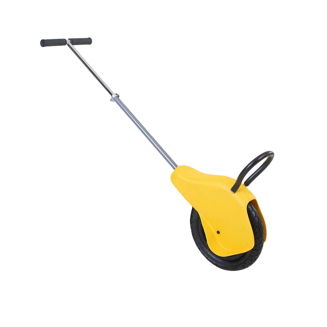 Mountain Buggy Unirider V2 ride-on attachment with stabilizing trailing wheels attached