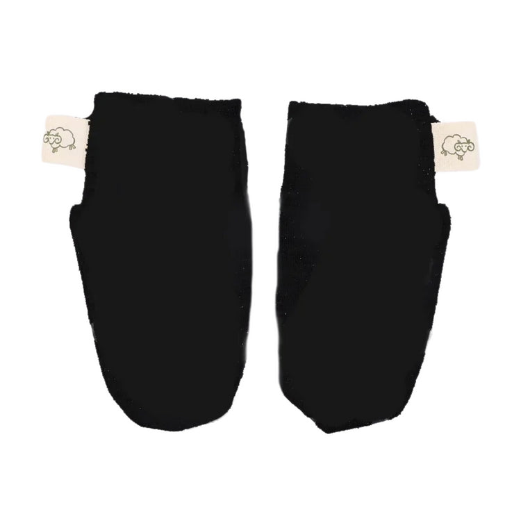 Mokopuna Merino Scratch Mitts Newborn Black from Mokopuna NZ stock babycity