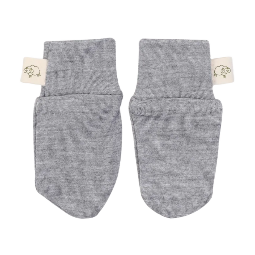 Mokopuna Merino Scratch Mitts Newborn Mist from Mokopuna NZ stock babycity