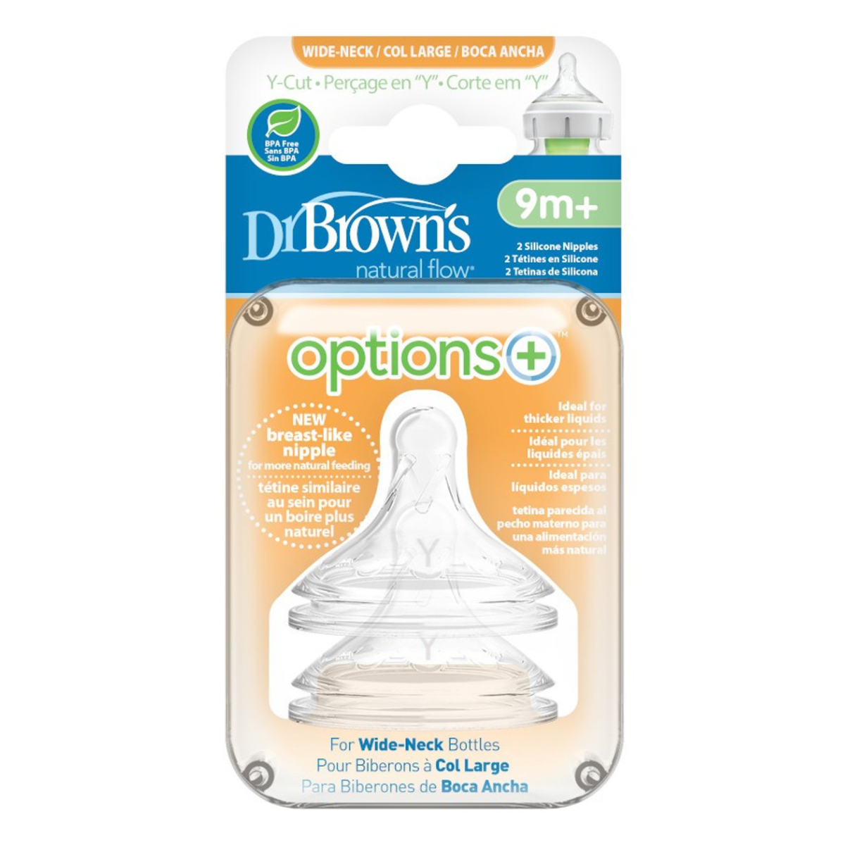 Dr Browns Wide Neck Teat Y-Cut - 2 Pack from Dr Browns NZ stock babycity